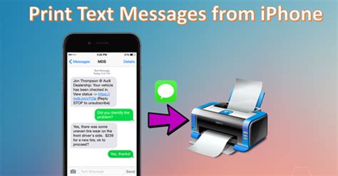 can i print text messages from my iphone